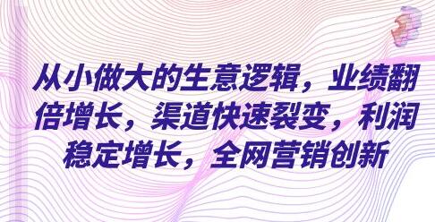 企业《从小做大的生意逻辑》业绩翻倍增长，