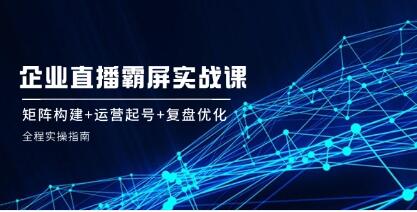 《企业直播霸屏实战课》矩阵构建+运营起号+复盘优化