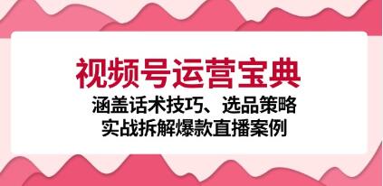 视频号怎么推广流量，《视频号运营宝典》涵盖话术技巧、选品策略