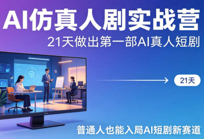 AI仿真人剧实战营，ai真人短剧怎么制作视频教程