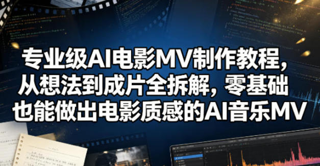 专业级AI电影MV制作教程，做出电影质感的AI音乐MV