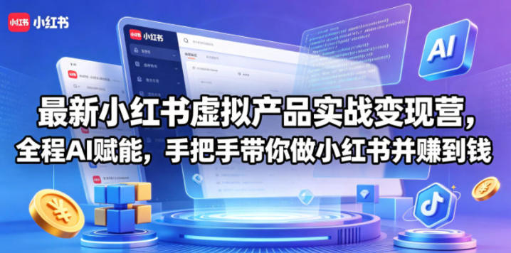 小红书虚拟产品实战变现营，全程AI赋能