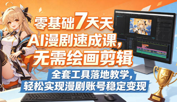 零基础7天AI漫剧速成课，无需绘画剪辑，