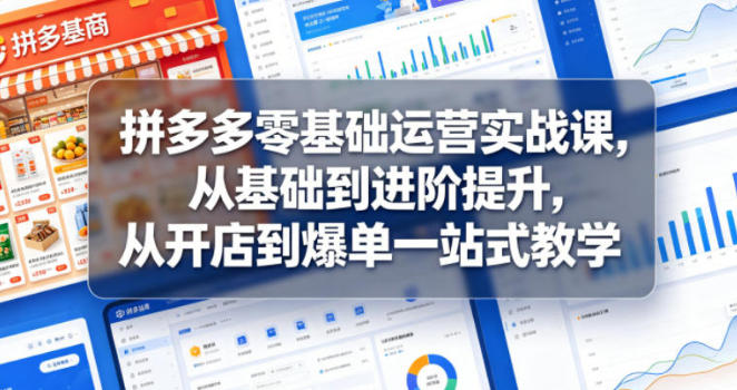 拼多多零基础运营实战课，从基础到开店爆单