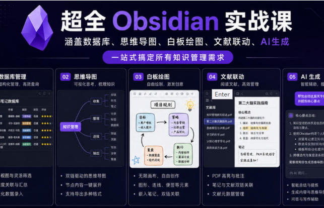 超全Obsidian实战课，一站式搞定所